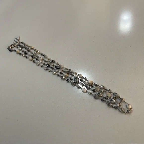 NWT One of A Kind Dentrite Opal beaded 40”Necklace.